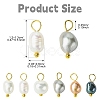 10Pcs Natural Cultured Freshwater Pearl Rice Charms PALLOY-YW00075-3