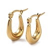 Ion Plating(IP) 304 Stainless Steel Oval Hoop Earrings for Women EJEW-P234-09G-1