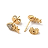 Rhinestone Fishbone Stud Earrings with 316 Surgical Stainless Steel Pins EJEW-A081-13G-02-2