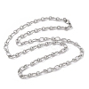 Tarnish Resistant Unisex 304 Stainless Steel Textured Cable Chain Necklaces LS-STAS-L127-01P-1