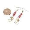 Natural Strawberry Quartz Dangle Earring EJEW-JE05911-3
