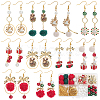 Christmas Theme DIY Fibre & Alloy Enamel Pendant Earring Making Kits DIY-SC0028-32-1