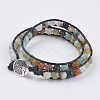 Natural Gemstone Wrap Bracelet BJEW-JB03613-2