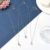 Light Rose Rhinestone Crown Pendant Necklace with Cable Chains NJEW-FZ00019-3