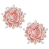 2Pcs Flower Polyester Brooches JEWB-ME0001-12-1