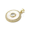 Brass Micro Pave Clear Cubic Zirconia Pendants KK-I708-02B-G-2