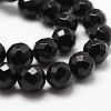 Natural Dyed & Heated Black Onyx Beads Strands G-D840-23-8mm-3