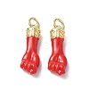 Eco-Friendly Rack Plating Brass Enamel Pendants KK-F845-36G-01-2
