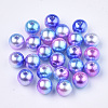 Rainbow ABS Plastic Imitation Pearl Beads OACR-Q174-10mm-06-1