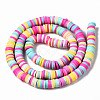 Handmade Polymer Clay Beads Strands CLAY-R089-6mm-137-3