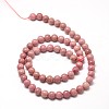 Natural Rhodonite Round Bead Strands G-P072-38-8mm-2