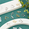 ARRICRAFT 20Pcs 2 Colors Brass Huggie Hoop Earring Findings KK-AR0003-04-4