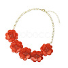 Flower Natural Shell Bib Necklaces for Women FS-WGF0490-02-2