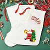 Linen Heat Transfer Christmas Stocking Pendant Decorations AJEW-YWC0001-09-4