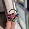 Flower Basket Antique Golden Alloy Rhinestone Brooches PW-WG6DF7D-01-4