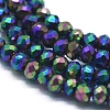 Electroplate Glass Beads Strands GLAA-F079-A-FP07-3