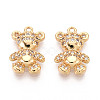 Brass Micro Pave Clear Cubic Zirconia Pendants KK-T078-02G-02-1