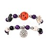 2Pcs Glass & Synthetic Turquoise Beads Stretch Bracelets BJEW-JB12483-01-3