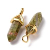 Natural Unakite Pointed Pendants G-K329-39G-3