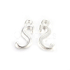 Silver Color Plated Alloy Letter Pendants PALLOY-J718-01S-S-1