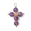 Natural Amethyst Pendants PALLOY-JF02885-04-1