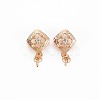 Brass Micro Pave Clear Cubic Zirconia Peg Bails Pendants KK-S364-091-1