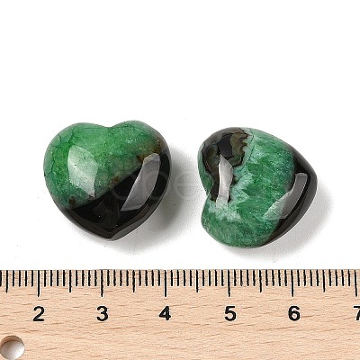 Natural Agate(Dyed & Heated) Heart Palm Stone G-Q021-04D-1