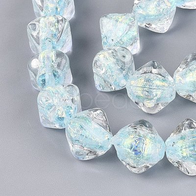 Handmade Foil Glass Beads Strands FOIL-Q002-06B-1