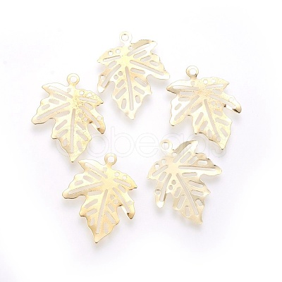 Autumn Theme Iron Filigree Pendants IFIN-F158-41G-1