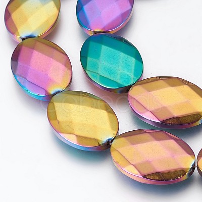 Electroplated Non-magnetic Synthetic Hematite Beads Strands G-P392-V01-1