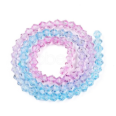 Gradient Color Baking Paint Glass Bead Strands X-DGLA-A039-T2mm-A06-1