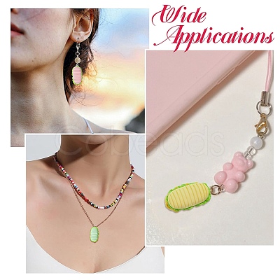 40Pcs 8 Colors Resin Pendants RESI-CJ0004-50-1