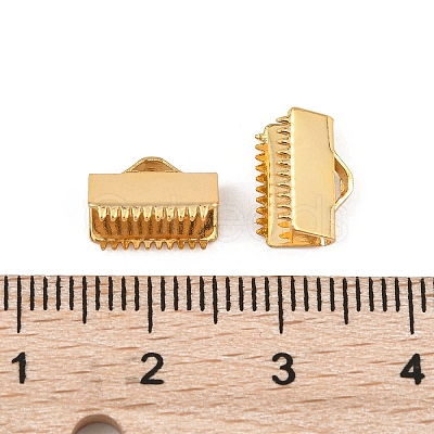 SHEGRACE Brass Ribbon Crimp Ends XGR0060G-59G-1