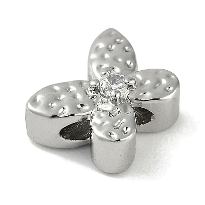 Brass Micro Pave Cubic Zirconia Beads KK-P283-19P-1