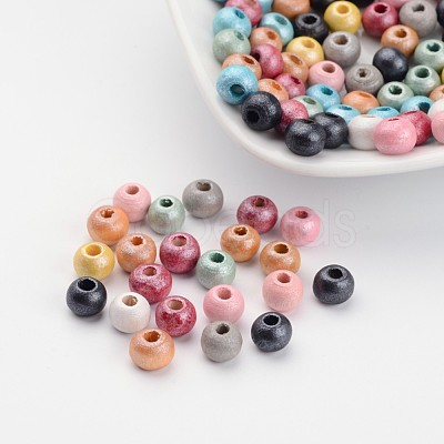 Round Natural Wood Beads X-WOOD-Q017-6mm-M-LF-1