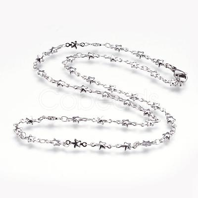 Non-Tarnish 304 Stainless Steel Chain Necklaces STAS-P164-26P-1