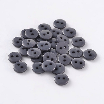 2-Hole Flat Round Resin Sewing Buttons for Costume Design BUTT-E119-20L-01-1