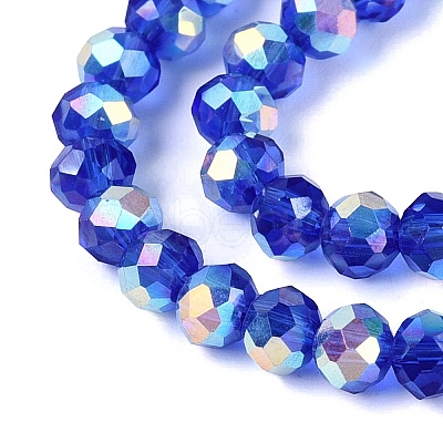 AB Color Plated Transparent Glass Rondelle Beads Strands EGLA-T029-4mm-10Q-1