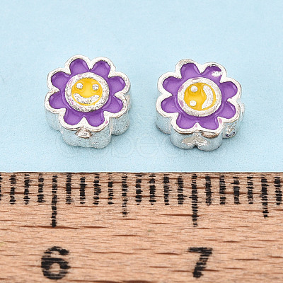 925 Sterling Silver Enamel Beads STER-T008-36B-1