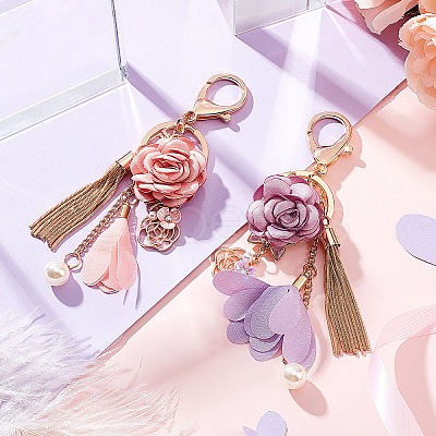 2Pcs 2 Colors Alloy Keychain KEYC-WR0001-15-1