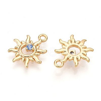 Brass Micro Pave Cubic Zirconia Charms KK-N261-100G-1