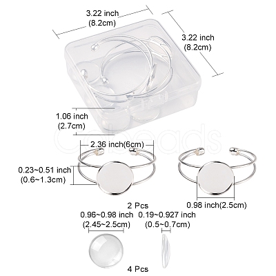 DIY Blank Dome Bangle Making Kit DIY-FS0003-50S-1