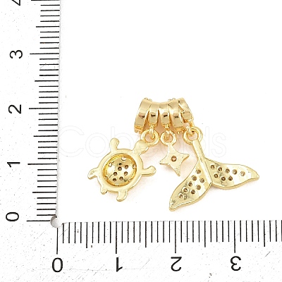 Brass Micro Pave Cubic Zirconia Pendants KK-Z151-09G-01-1