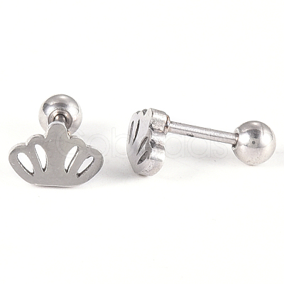 Tarnish Resistant 201 Stainless Steel Barbell Cartilage Earrings EJEW-R147-05-1