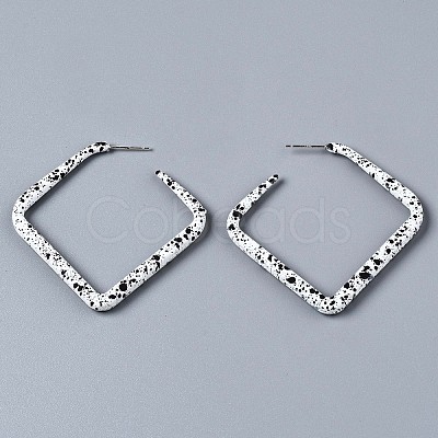 Spray Painted CCB Plastic Stud Earrings EJEW-Q020-001A-1