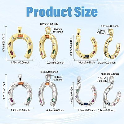 2Pcs Brass Micro Pave Cubic Zirconia Pendants KK-FS0002-14G-1