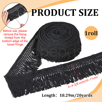 Cotton Cord Tassel Ribbon OCOR-WH0078-487A-01-1