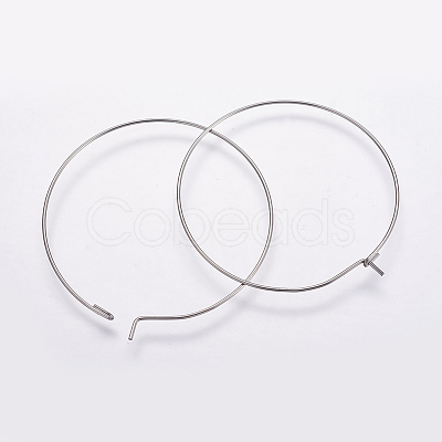 316 Surgical Stainless Steel Hoop Earrings Findings STAS-K146-039-40mm-0.8-1