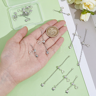 12Pcs 6 Styles Brass Ends with Chain FIND-NB00003-1
