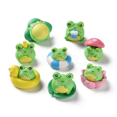 8Pcs Resin Frog Display Decoration AJEW-S037-02-1